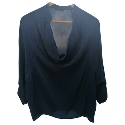 Pre-owned Pinko Navy Silk  Top