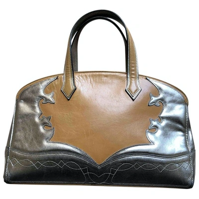 Pre-owned Etro Leather Handbag In Beige