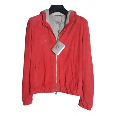 Pre-owned Cruciani Leather Jacket In Red