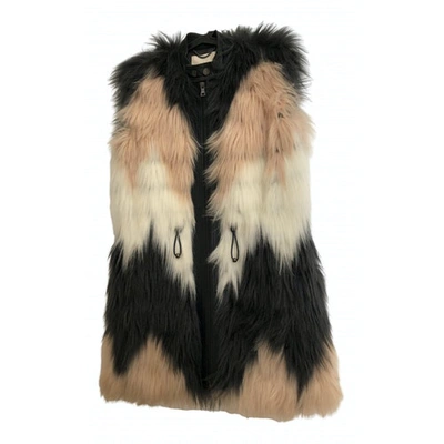 Pre-owned Rebecca Taylor Faux Fur Coat In Multicolour
