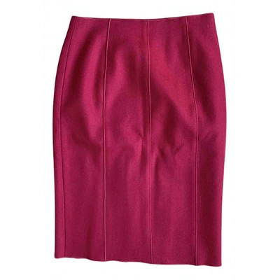 Pre-owned Paule Ka Wool Mid-length Skirt In Red