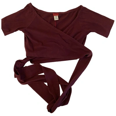 Pre-owned Kenzo Burgundy Cotton Top