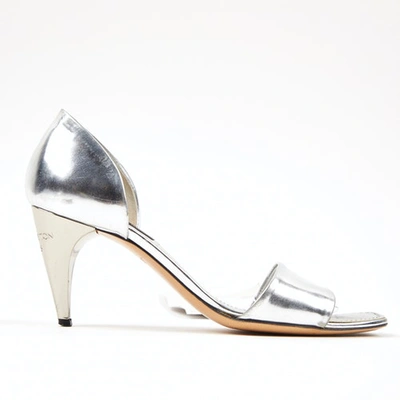 Pre-owned Louis Vuitton Leather Mules & Clogs In Silver