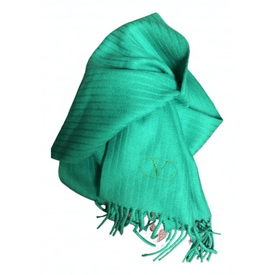 Pre-owned Valentino Wool Scarf In Green