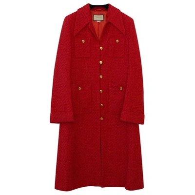 Pre-owned Gucci Red Tweed Coat