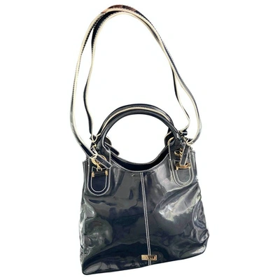 Pre-owned Trussardi Patent Leather Handbag In Blue
