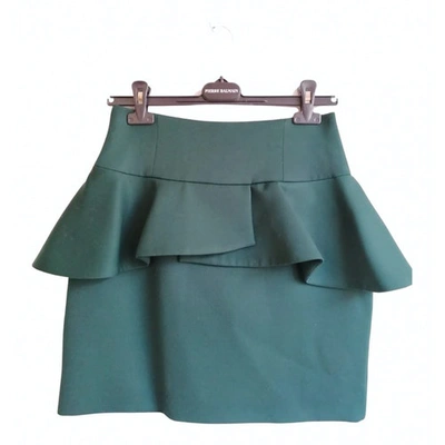 Pre-owned Pierre Balmain Green Wool Skirt
