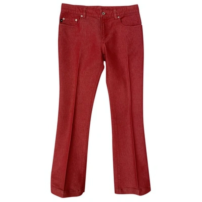 Pre-owned Dkny Red Cotton - Elasthane Jeans