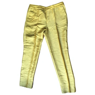 Pre-owned Chloé Stora Yellow Linen Trousers