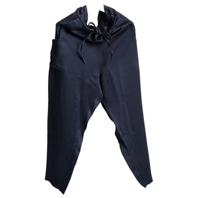 Pre-owned Maison Rabih Kayrouz Trousers In Navy