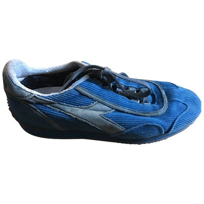 Pre-owned Diadora Low Trainers In Blue