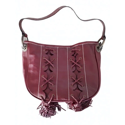 Pre-owned Givenchy Leather Handbag In Burgundy