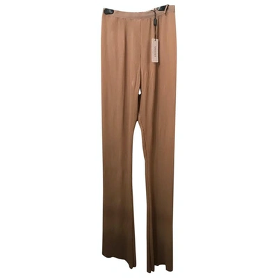 Pre-owned Vionnet Silk Straight Pants In Pink