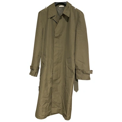 Pre-owned Pinko Green Cotton Trench Coat