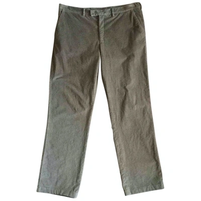 Pre-owned Prada Velvet Trousers In Gray