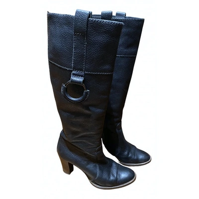 Pre-owned By Malene Birger Leather Boots In Black