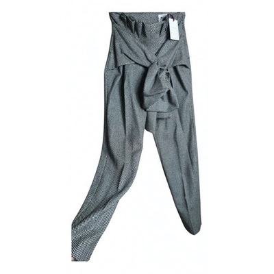 Pre-owned Stella Jean Wool Straight Pants In Grey