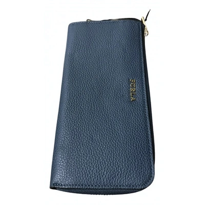 Pre-owned Furla Leather Wallet In Blue