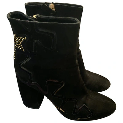 Pre-owned Lella Baldi Ankle Boots In Black