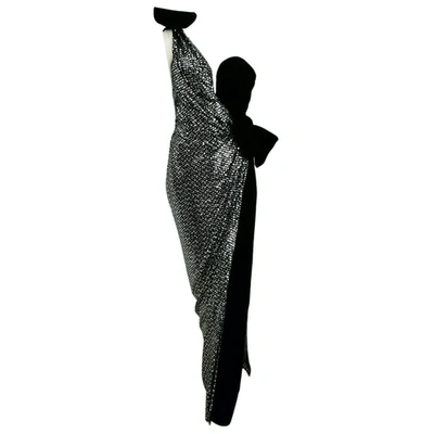 Pre-owned Valentino Glitter Mid-length Dress In Grey
