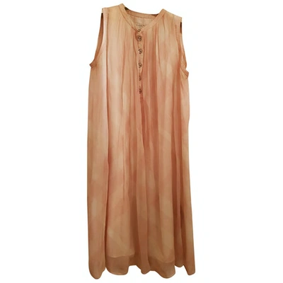 Pre-owned Burberry Silk Mid-length Dress In Pink