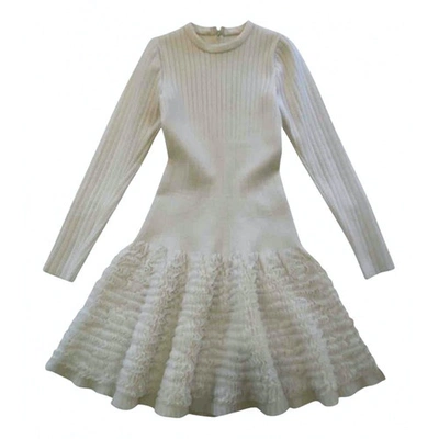Pre-owned Alaïa Wool Dress In White