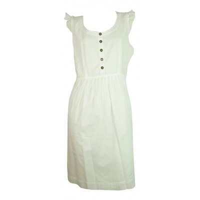 Pre-owned Burberry Mid-length Dress In White