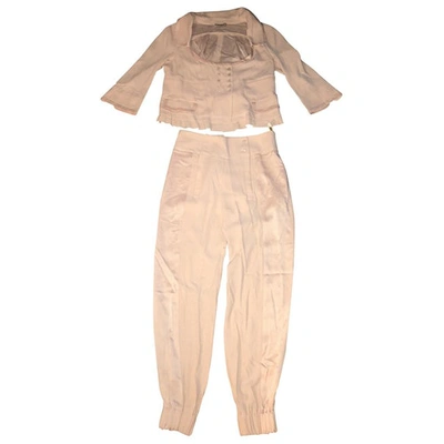 Pre-owned Nina Ricci Pink Synthetic Trousers