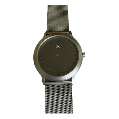 Pre-owned Calvin Klein Anthracite Steel Watch