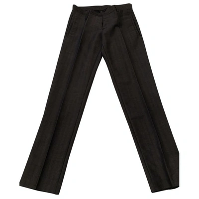 Pre-owned Prada Wool Trousers In Grey