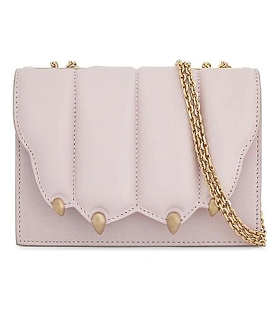 Marco De Vincenzo Ribbed Small Leather Cross-body Bag In Pink