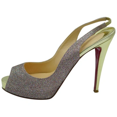 Pre-owned Christian Louboutin Private Number Glitter Heels In Metallic