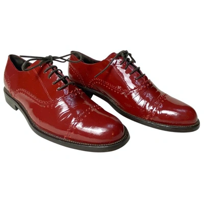 Pre-owned Moschino Cheap And Chic Patent Leather Lace Ups In Red