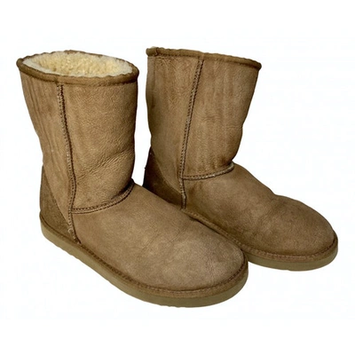 Pre-owned Ugg Camel Faux Fur Boots