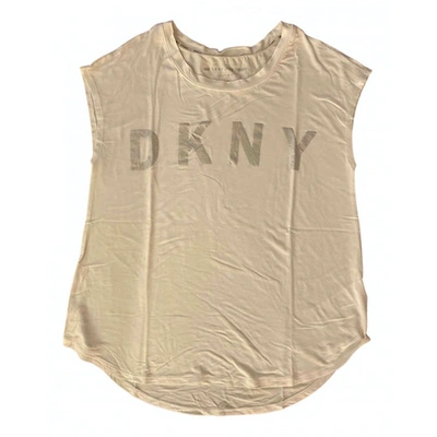 Pre-owned Dkny White Cotton Top
