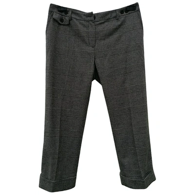Pre-owned Max Mara Wool Straight Pants In Grey