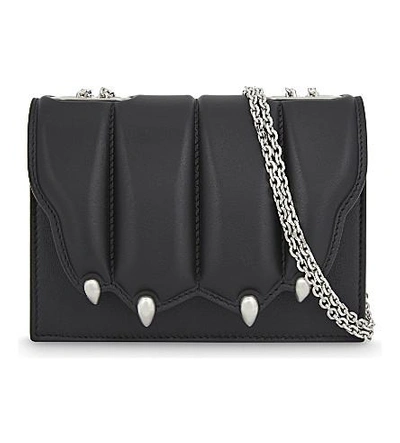 Marco De Vincenzo Ribbed Small Leather Cross-body Bag In Black