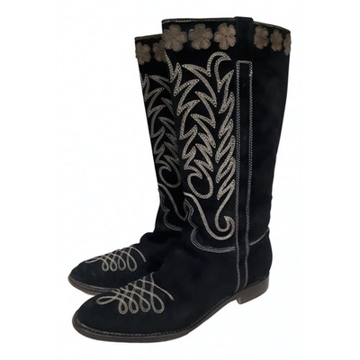 Pre-owned Philosophy Di Alberta Ferretti Cowboy Boots In Black