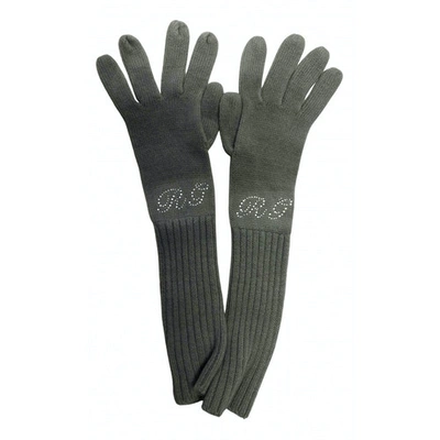 Pre-owned Romeo Gigli Wool Long Gloves In Grey