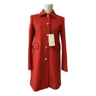 Pre-owned Gucci Red Wool Coat