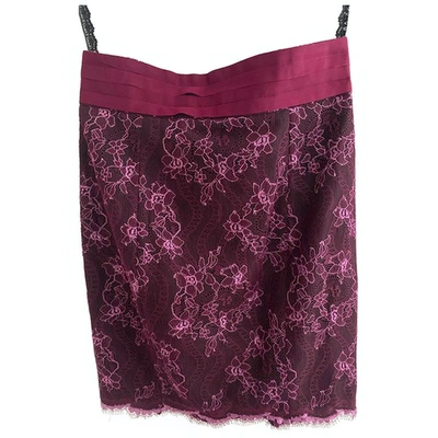 Pre-owned L'wren Scott Mini Skirt In Burgundy