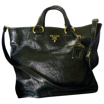 Pre-owned Prada Patent Leather Clutch Bag In Black