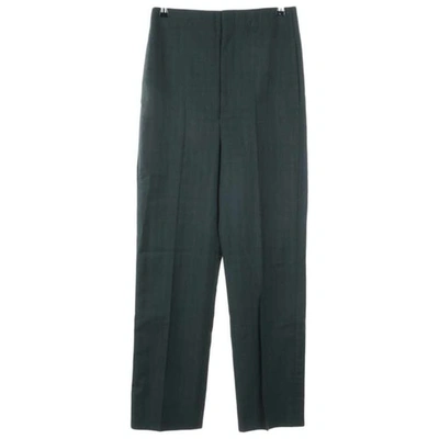 Pre-owned Balenciaga Wool Trousers In Green