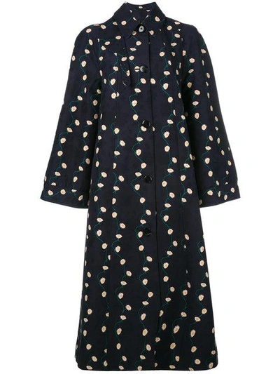 Paul Smith - Oversized Printed Coat  In Blue