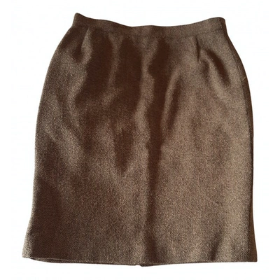 Pre-owned Genny Wool Skirt Suit In Brown