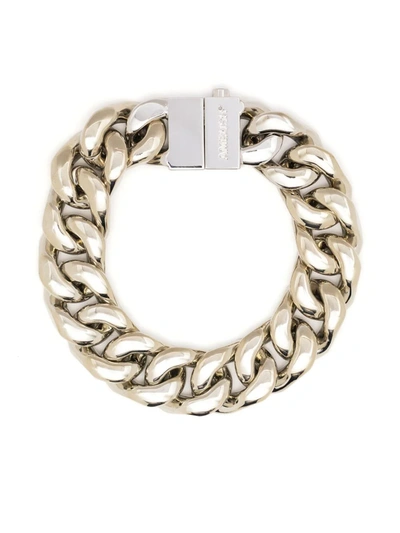 Ambush Chain 7 Logo-engraved Bracelet In Silver