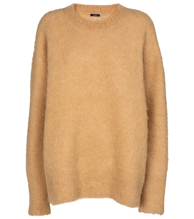 Joseph Round-neck Alpaca-blend Sweater In Brown