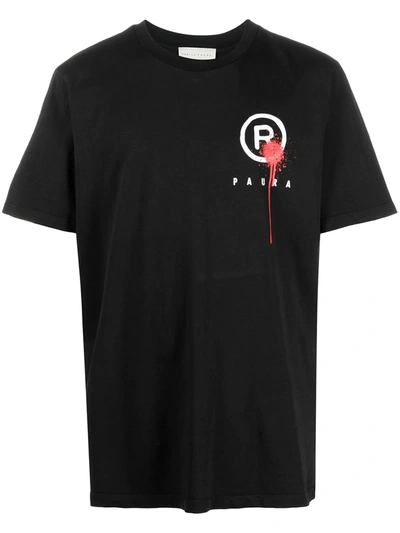 Paura Ntf Logo Print T-shirt In Black