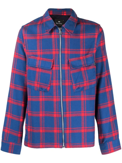 Paul Smith Checked Shirt Jacket In Black