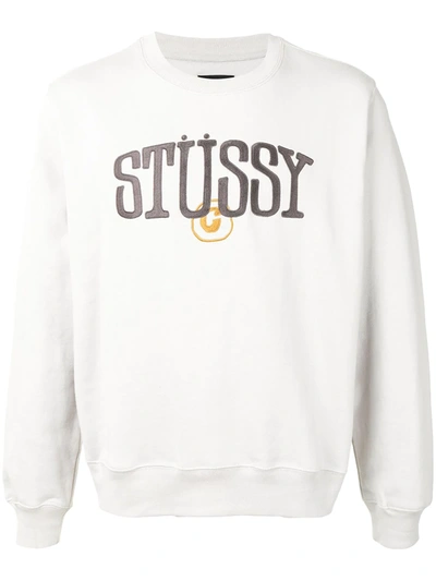 Stussy Logo-embroidered Sweatshirt In Grey